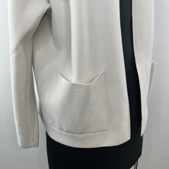GentryPortofino Gentry Portofino Cream Long Sleeve Open Front Cardigan Sweater L - Picture 3 of 7